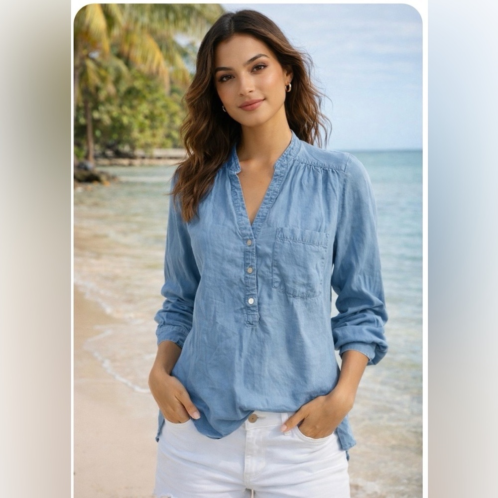 H&M Light Blue Top Size 2 - Picture 7 of 7